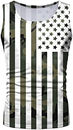 Beuu Dan zakonske tenkove za majicu Muške američke zastave Retro Patriot Summer Beach Soldier Spremnik bez rukava