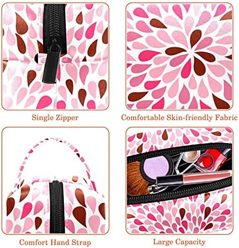 Travel Makeup Torba stilska kozmetička torba za žene Viseće toaletna vrećica Organizator ružičaste lišće