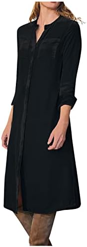 Mini haljina s dugim rukavima NOKMOPO za žene formalno modno seksi košulje s dugim rukavima s povratnim rukavima