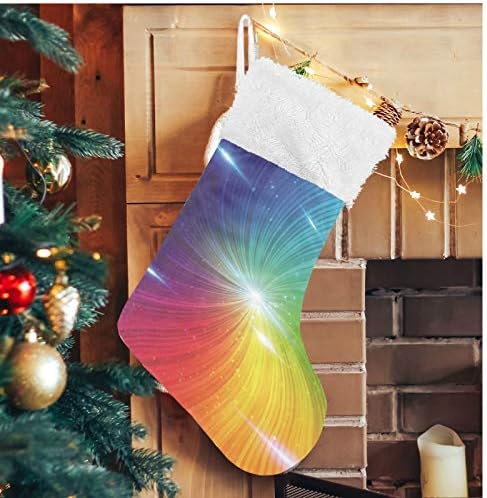 Alaza Božićne čarape Sažetak Rainbow Swirl Classic Personalizirani Veliki ukrasi za skladištenje za obiteljski odmor Sezona Party Decor 1 Pack, 17.7 ''