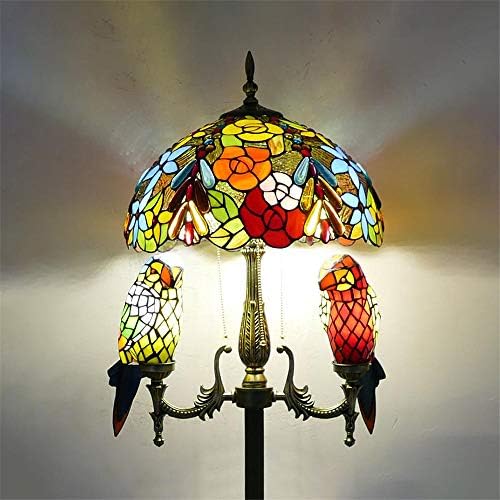 Niuyao Podna lampa klasična dizajn vintage u Tiffany Svjetiljkom stilu papagaja staklo stojeće svjetlo