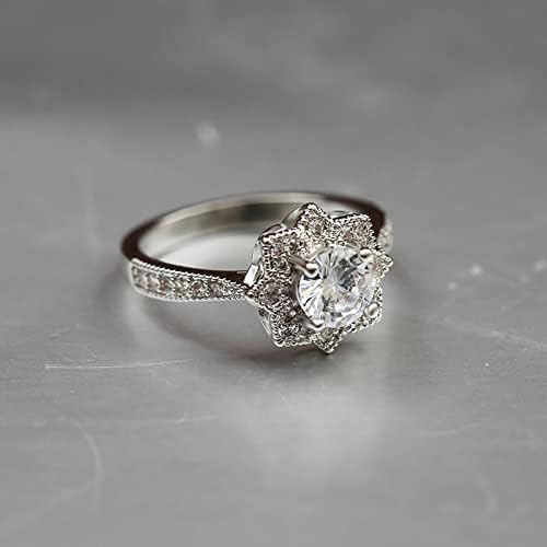 2023 Novi božićni prsten za snježne pahulje Dijamantno dama prsten za angažman prsten kroasan za žene