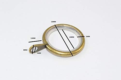 48 x Silent pol štap prstenovi fiksno oko Antique mesing Finish ID 25mm od 32mm