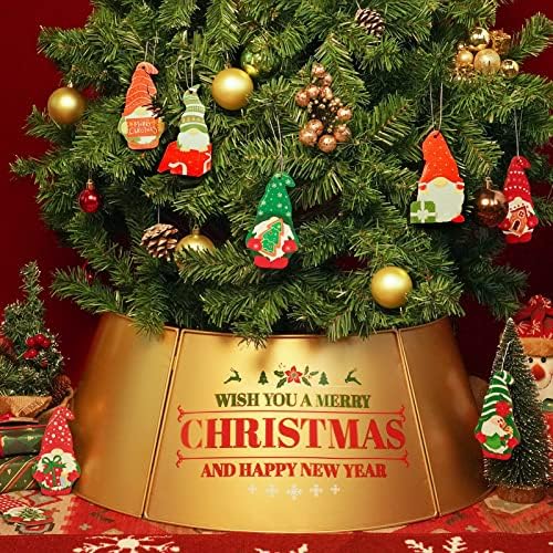 Putuo Decor Gold Božićno stablo ovratnik | Gnome dekor 8pcs