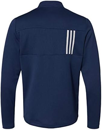 ADIDAS MENS 3-Stripes dvostruki pleteni kvart-zip pulover