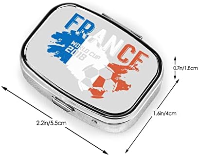 France Soccer Square Mini Kutija Za Pilule Medicinski Metalni Organizator Za Putovanja Prenosiva