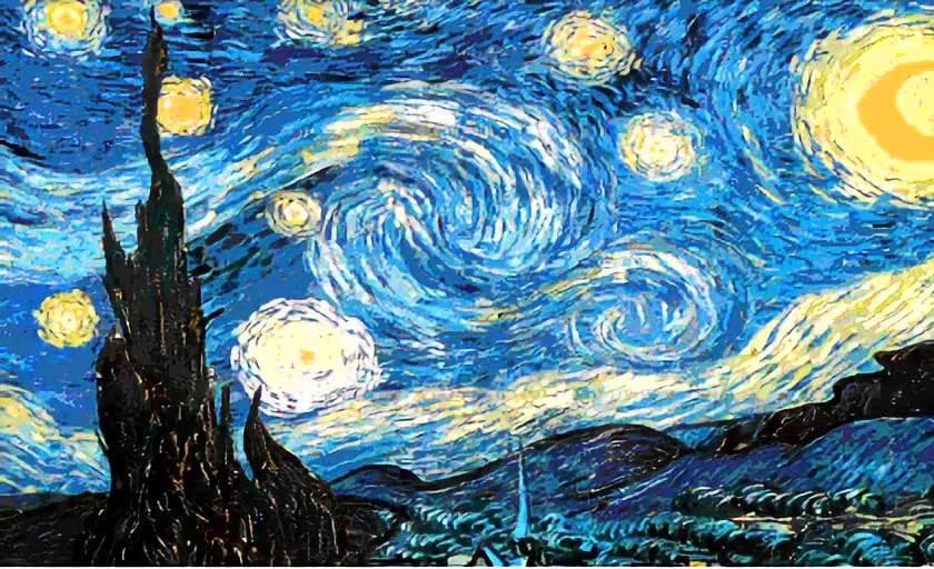 Dwdabao 5D dijamantski slikarski umjetnički set, van Gogh, zvjezdano nebo. Art Polka Dot Crystal Rhinestone