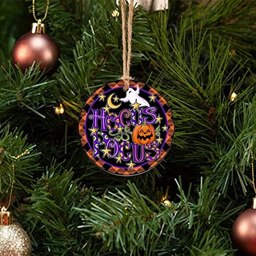 Hocus Božić Ornament narandžasti i crni duh okrugli Ornament uspomena sa personalizovanim za Tree Holidays