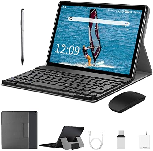 Duoduogo Tablet sa tastaturom, 2 u 1 Tablet 10 inčni najnoviji četvorojezgarni procesor, 64GB ROM + 4GB RAM memorije, Dual SIM 4G+WiFi, HD IPS ekran, Android Tablet, 8MP kamera, 8000mah, Bluetooth, GPS
