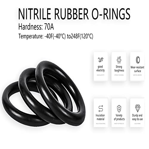Othmro 10kom nitrilne gumene o-prstenove, 3.1 mm žica prečnika 190 mm od metričkog zaptivanja Nitril