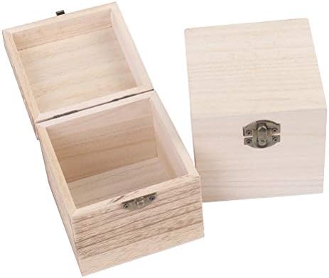 Kekafu kutija za zaštitu drveta sa poklopcem, ukrašavanje kvadratnih kutija za odlaganje ručno rađene drvene kutije za kućne uredske skladištenje hobiji i skladištenje doma, bistro, prirodno