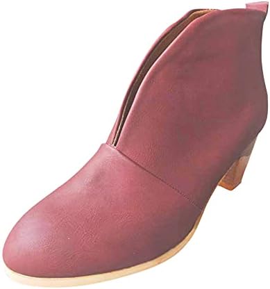 Šije čizme za žene retro kliznuto na vi-rezane pune platforme ukrašene cipele s gležnjače za kugle casual blok pete kratke čizme
