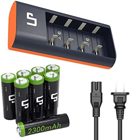 LP LED univerzalna punjač baterije i AA Ni-MH punjiva baterija, 8-pakovanje Dvokrevetne baterije sa 2300mAh