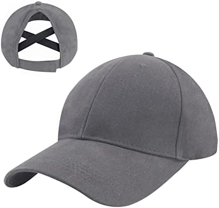 KOFULL ženske bejzbol kape, ženski šeširi za rep, Criss Cross neuredna punđa šešir