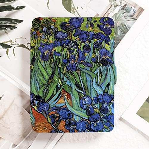 Lediyougou poklopac Slučaj za Kindle Voyage - Light Shell poklopac sa Auto Wake / Sleep za Kindle Voyage 2014 van Gogh's Purple Iris
