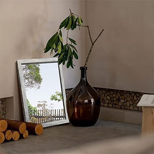 Tacidon 2 kom dekorativno rustikalno seosko Drvo uokvireno zidno ogledalo,Rustikalna ogledala s naglaskom u bijeloj boji, savršen dodatak spavaćoj sobi, kupaonici ili ulazu.