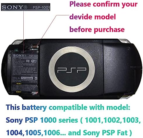 TFSeven PSP baterija, 1800mAh PSP 1000 baterija punjiva litijum-jonska zamjena PSP-110 baterija kompatibilna za Sony Playstation Lite PSP 1000 1001 1002 seriju