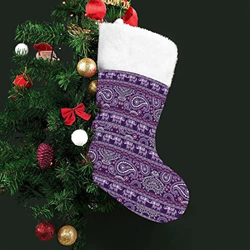 Slon Ljubičasta Paisley Božićni viseći čarapu Slatka Santa čarapa za Xmas Dekoracije ukrasa Pokloni