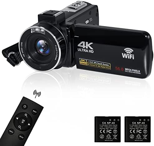 Posrab 4K 56MP video kamere, 18x digitalni zum 270 ° rotacija 3,0 IPS dodirni ekran Ručni digitalni kamkorder,