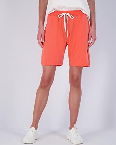 Real Essentials 4 Pack: ženski Dry-Fit Athletic 7 & 34; Bermuda duge kratke hlače visokog struka