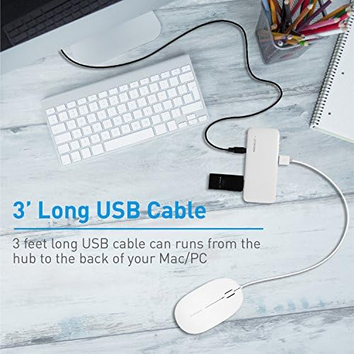 Macally 7 Port USB 2.0 Hub sa 5V 2A adapterom za napajanje & amp; 3 stopa dugačak kabl