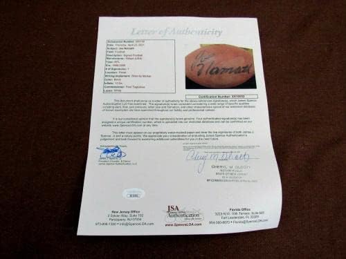 Joe Namath 1969 SBC Jets Hof potpisao auto vtg Wilson Duke rabljeni fudbal JSA loa - autogramirani