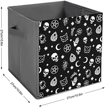 Lubanja CAT Moon Gothic PU kožna skladišta za skladištenje Canvas Cube Organizator košara s ručkama