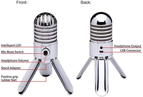 Gfdfd desktop snimanje kondenzatorski mikrofon dizajn preklopnih nogu sa USB torbom za nošenje kabla,