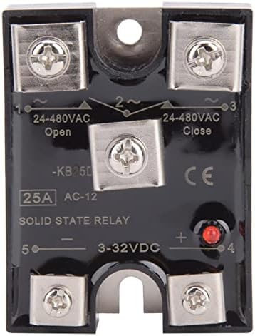 MOMTC KB25DA 25a jednofazni relej čvrstog stanja 1no 1NC SSR DC3-32V kontrolisani AC24-480V zadebljani hladnjak Osnovna ploča crveni indikator 1kom