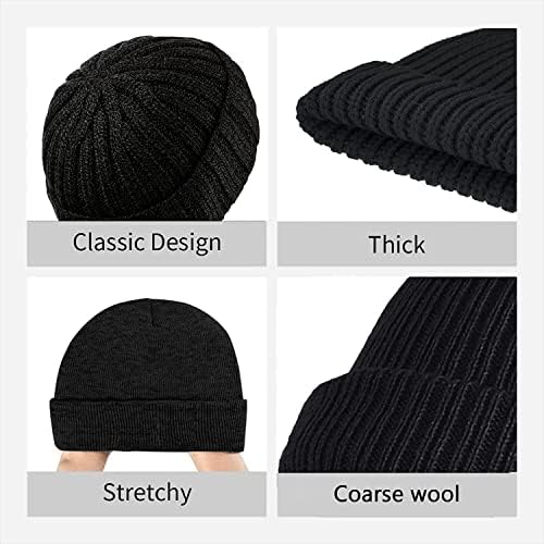 LOKIDVE muškarci žene zimski vezeni manžetni kapa šešir pletena Lobanja kapa