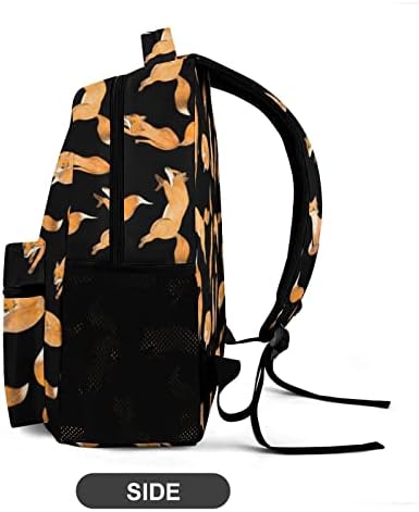 Vodene boje crvene lisice na crnim backpak za laptop slatka putna torba Ležerne prilike za rame Daypack poklon za muškarce