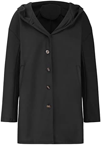 Ženske jakna od pune boje, ležerna labava fit gumba graška kaputi prema gore dugih rukava sa džepom, kaputom, kaputom