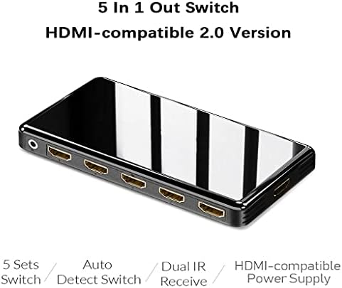 Sxyltnx razdjelnik HDMI kompatibilan 2.0 prekidač uhd 4K 60Hz HDCP 2.2 5 u 1 OUT daljinskom pametnom LED televizoru