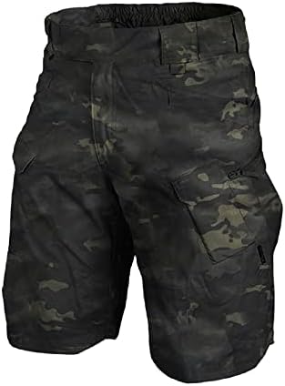 Wenkomg1 muški taktičke kratke hlače, Woven safari stil vojnih trupa Vodootporni Ripstop elastični struk planinarske gaćice