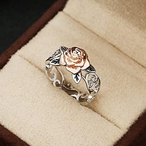 Plus veličine prstena za prsten za nakit vjenčani dijamant Prirodni ružini prstenovi zlatni vjenčani
