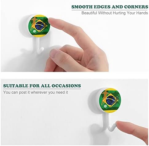 Brazil Fudbalski zidni kuke Okrugle plastične kuke Izdržljive ljepljive kuke za kuhinju kupatilo 10 pakovanja