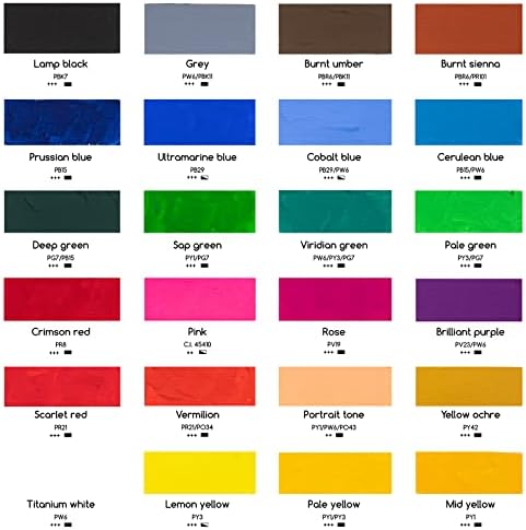 Meeden GOUAChe set, 24 živopisne boje, bogat pigment, netoksični vodovodni cijevi boje boje za platnu
