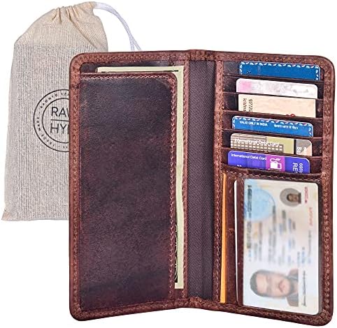 RAW HYD Western Wallets for Men - RFID blocking Wallet - full Grain, hair-On Leather Mens Western Wallet -