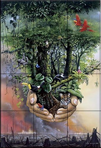 Mural od keramičkih pločica-Save The Rainforest-autor Harro Maass