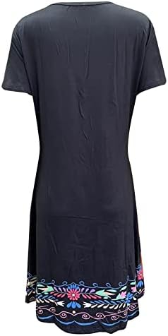 Trebinske ženske haljine stil Ispiši labave elastične šarene haljine