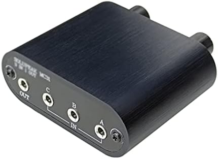 Sxyltnx 3,5 mm audio prekidač sa kontrolerom za jačinu zvuka, 3 u 1 1/8 Ilektor razdjelnika AUX Switcher Splitter, ugrađena jačina zvuka atenatora
