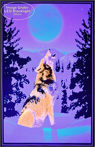 Wolf Moon ne-Flocked Blacklight Poster 24x36 inča