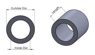 Aluminijski razmaknjak Crni 1/2 od x 1/4 ID x Odaberite svoju duljinu, okrugli razmaknute cijepnu cijenu od cijevi,