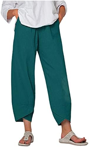 Y2K posteljine za žene Srednji struk kapri obrezane baggy joga hlače Boho Vintage Harem pantalona