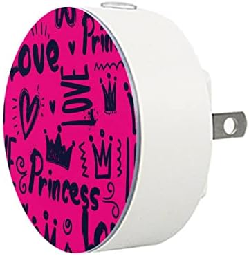 2 paketa Plug-in Nightlight LED Night Light princeza Crown Pink sa senzorom sumraka do zore za dečiju sobu, dečiju sobu, kuhinju, hodnik