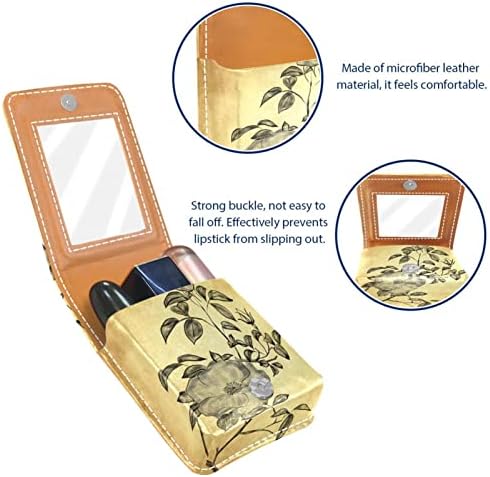 ORYUEKAN Mini torba za šminkanje sa ogledalom, torbica za kvačilo od umjetne kože, Vintage