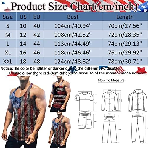 Muški grafički tenkovi vrhovi Crewneck Vest patriotske grafičke mišićne majice bez rukava smiješno
