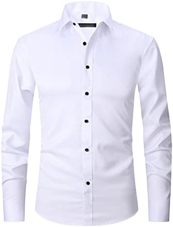 Maiyifu-GJ muški dugi rukav s dugim rukavima dolje majice Jednobojna boja lagana vitka fit košulja klasična