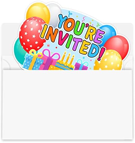 Pozivi za rođendan balonom za dječake, djevojke, djecu, 30 pozivnica sa kovertama, rođendanskim zabavama