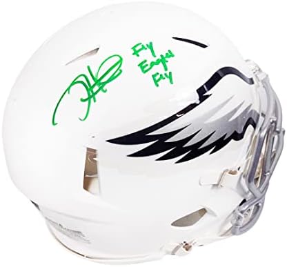 Jalen Hurts Autographed Philadelphia Eagles Fly Eagles Fly upisano autentično na terenu stan Bijela kaciga-ruka potpisan & Beckett Autentifikovan